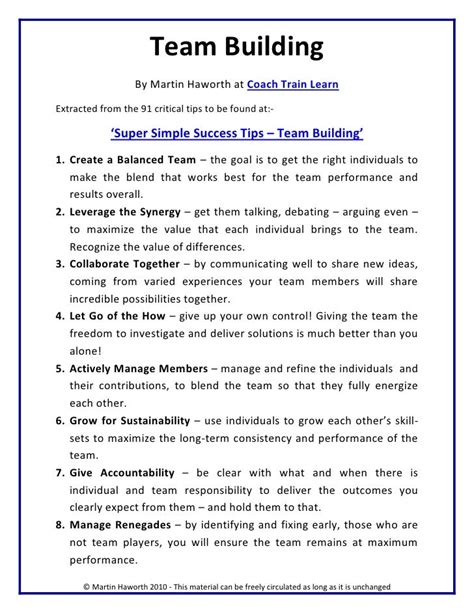 Easy and Simple Team Building Guide .